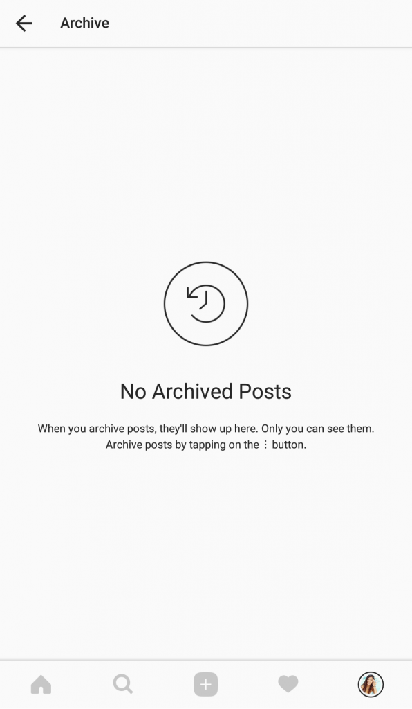 Instagram Archive Feature
